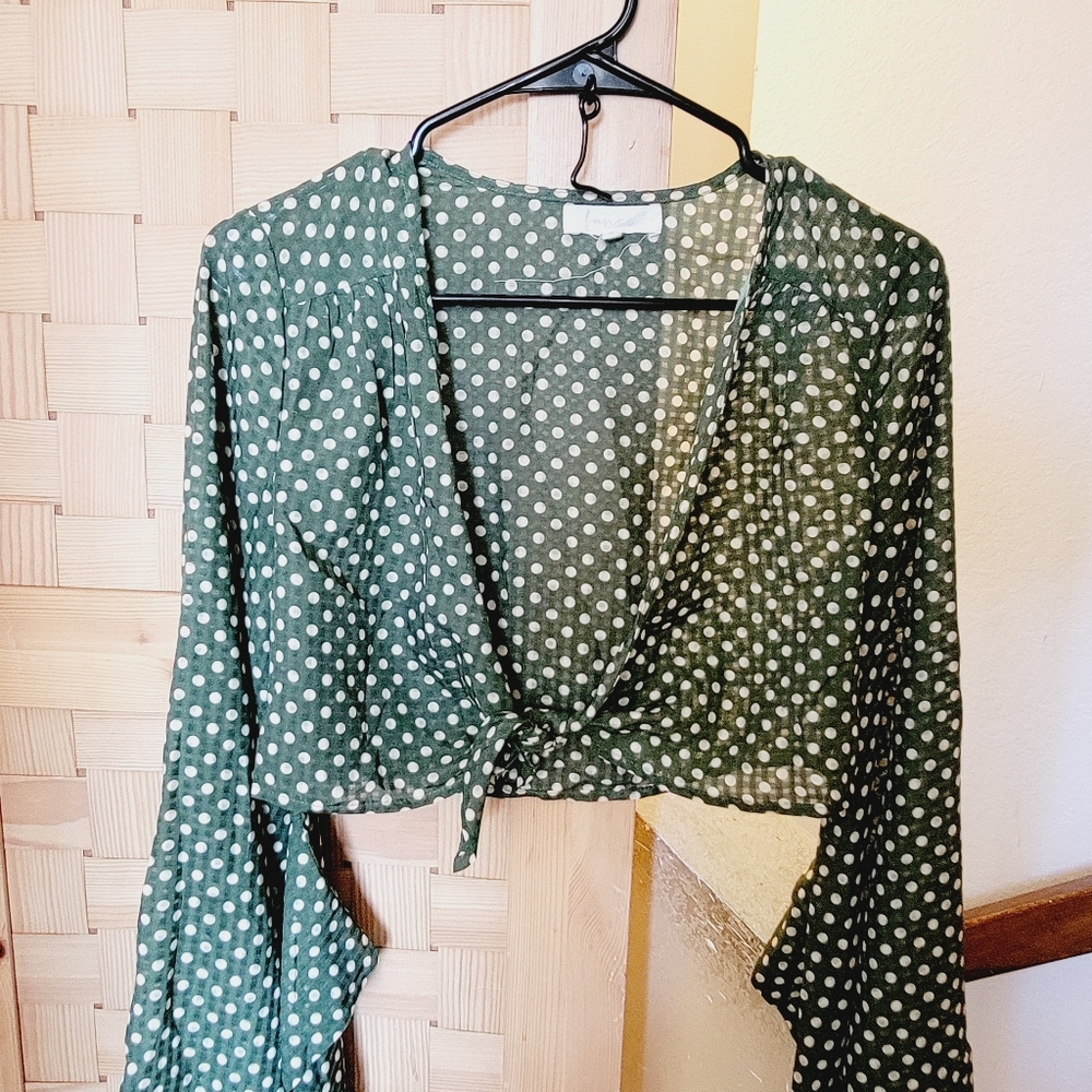 Green Crop Long Sleeve